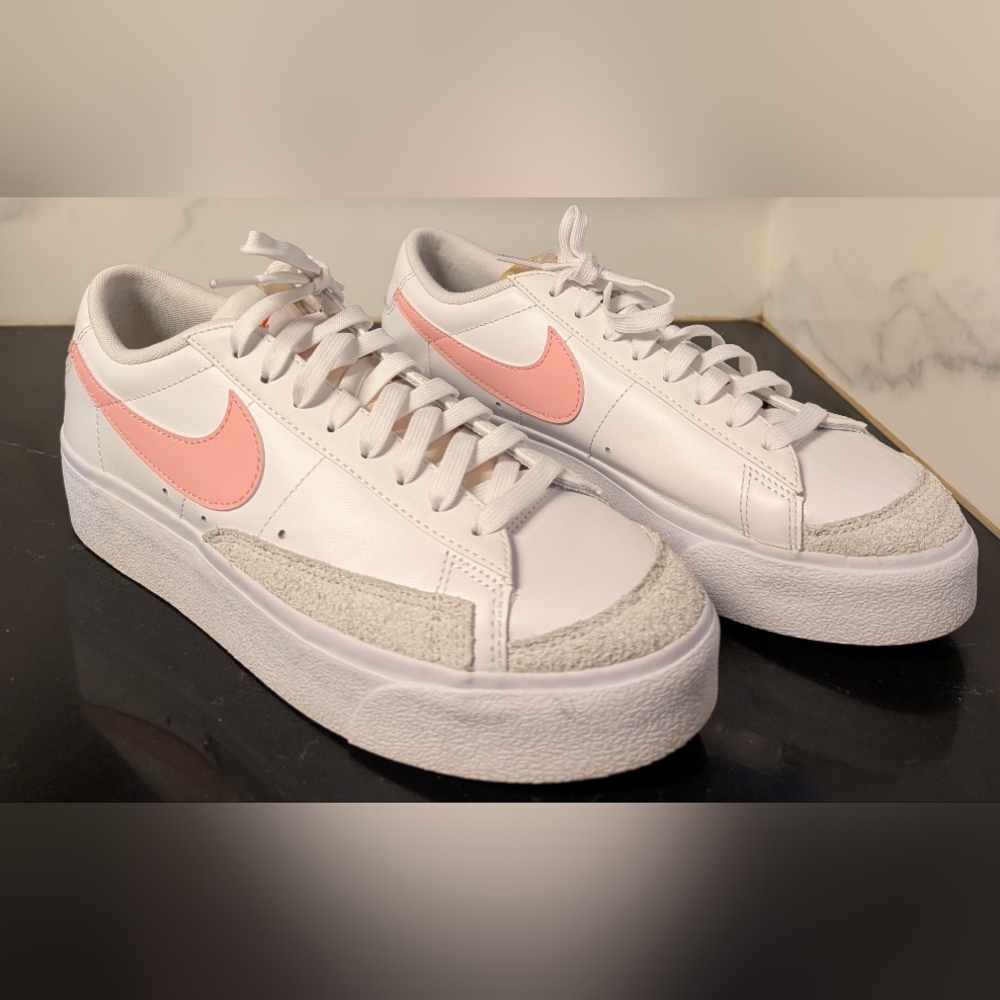 Nike Wmns Blazer Low Platform 'White Pink Glaze’ Sneakers Size 9.5 MSRP $120 - Picture 5 of 11